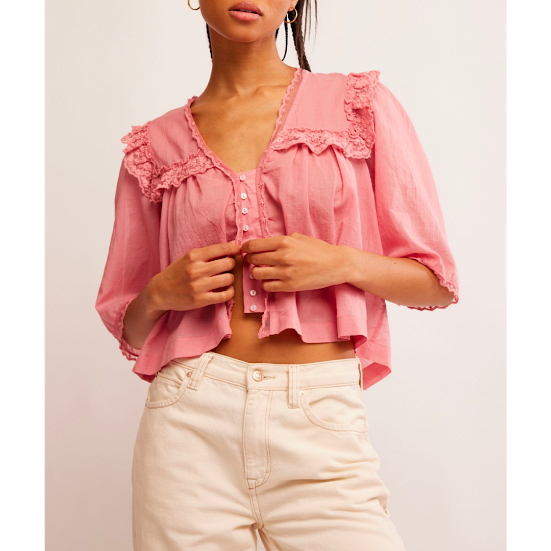 FREE PEOPLE LUNA TOP - MAUVE