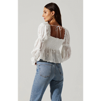 ASTR THE LABEL BARSTOW PUFF SLEEVE TOP - WHITE