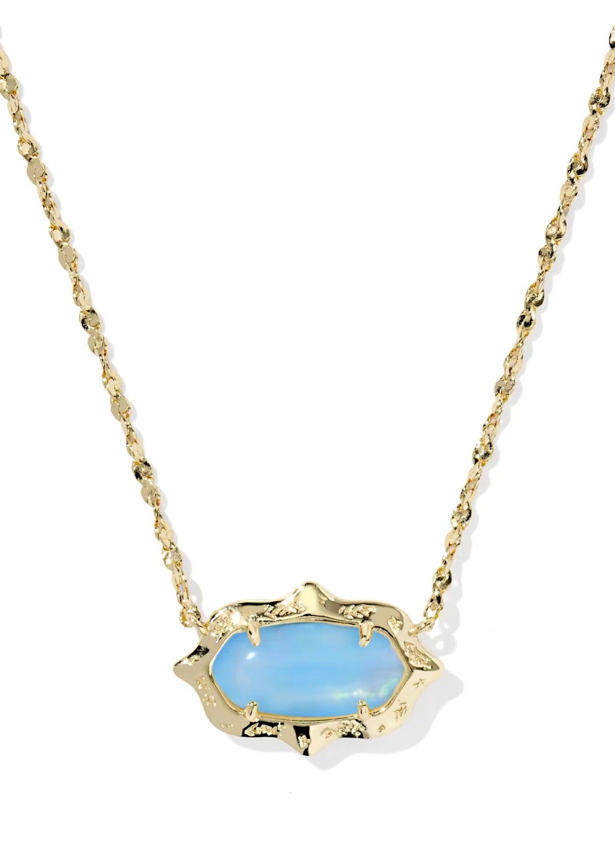 KENDRA SCOTT ELISA SCALLOP FRAME SHORT PENDANT NECKLACE