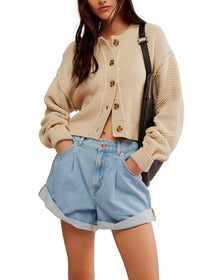 FREE PEOPLE LILA CARDI - BIRCH