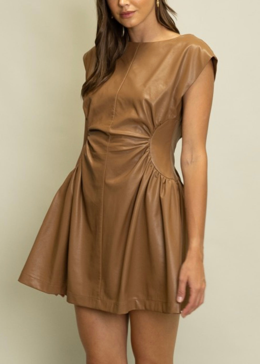 HOPING YOU CALL LEATHER DRESS