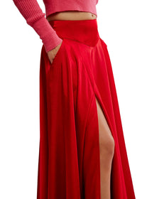 FREE PEOPLE CHILCO MAXI SKIRT - SALSA