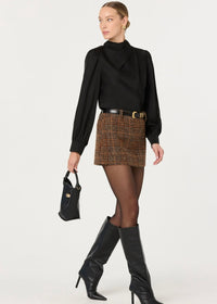 ASTR THE LABEL IVONNE HIGH-NECK SATIN TOP