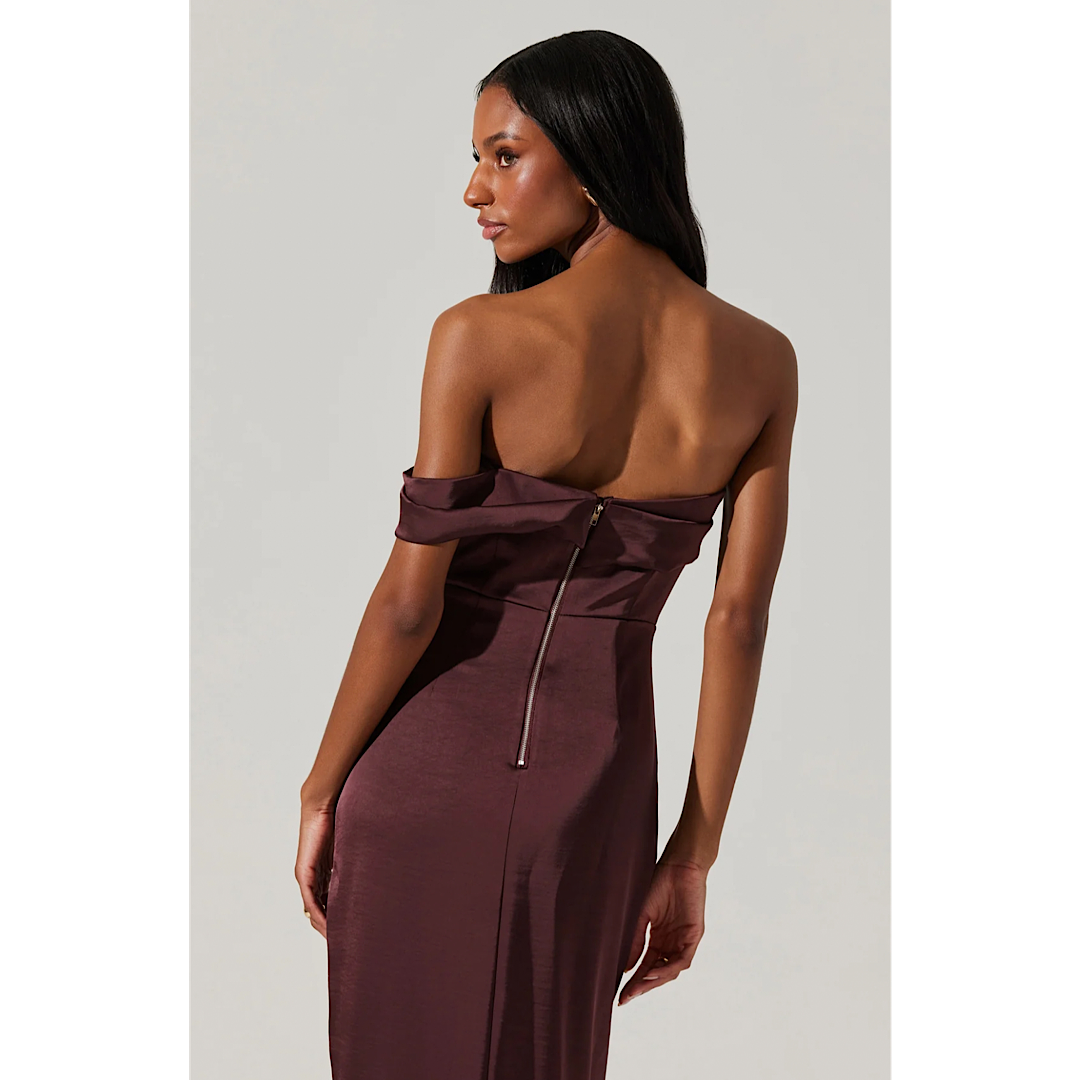 ASTR THE LABEL GWYNERIA DRESS - EGGPLANT