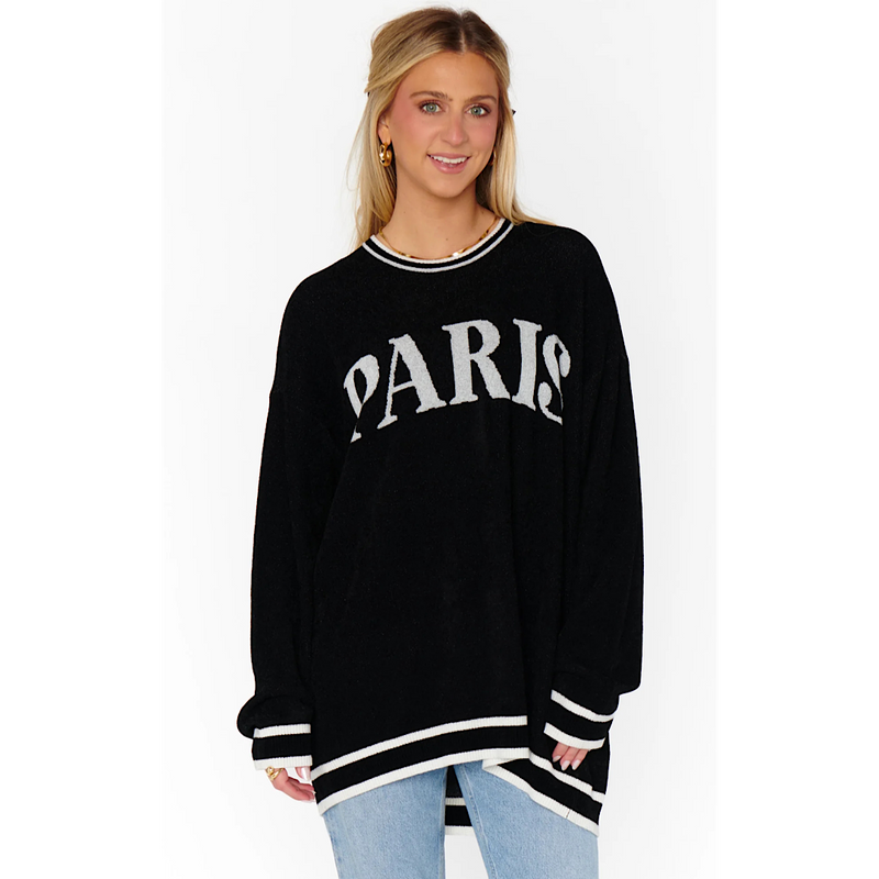 SHOW ME YOUR MUMU ADVENTURE SWEATER - PARIS GRAPHIC