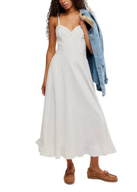 FREE PEOPLE ANOTHER SEASON MIDI DRESS - COCONUT MILK