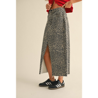 LET IT GO LEOPARD MIDI SKIRT