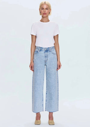 PISTOLA TATE HIGH RISE BOWED WIDE LEG JEAN - MODENA