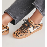 DOLCE VITA NOTICE STITCH SNEAKERS - DK LEOPARD CALF HAIR