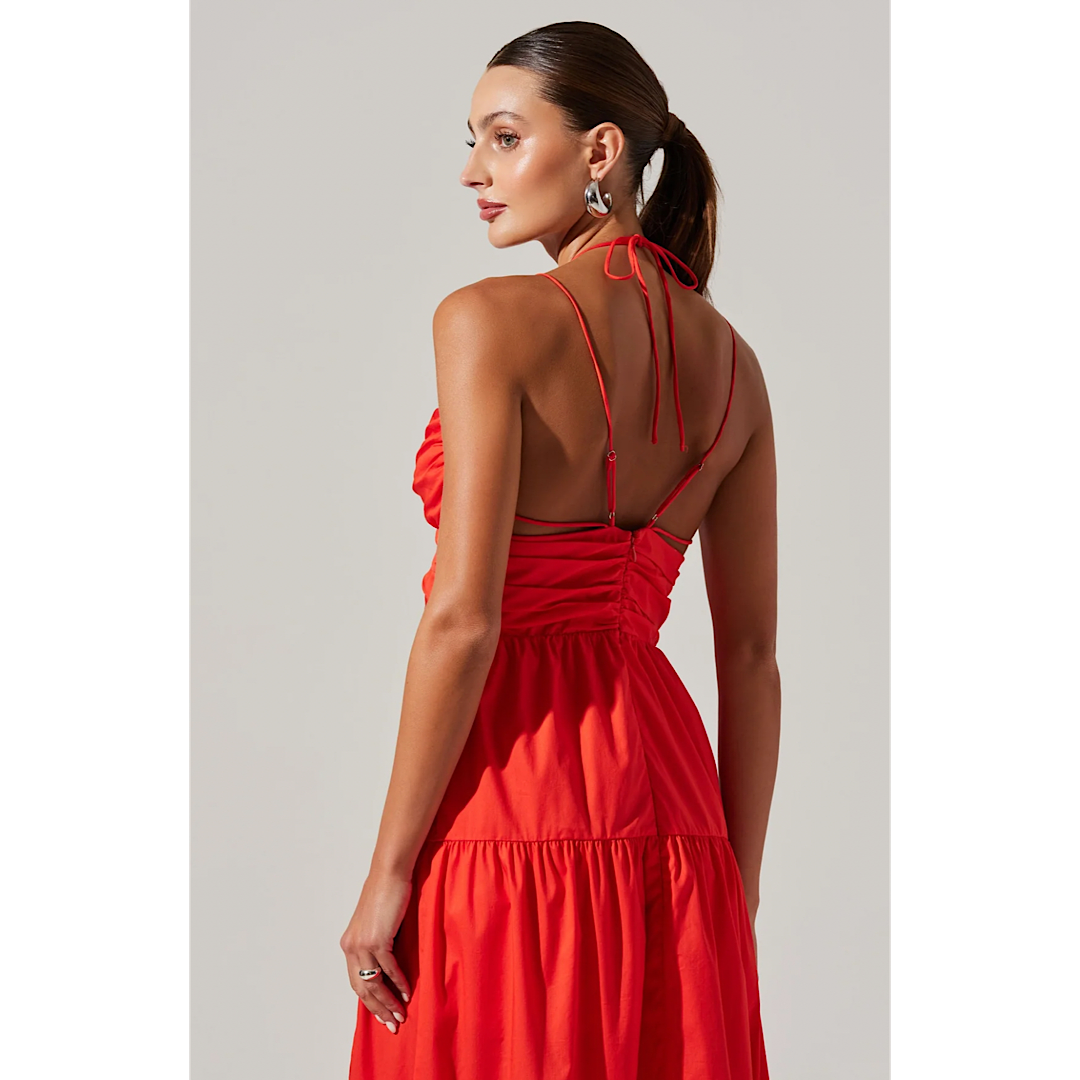 ASTR THE LABEL MINKA MAXI DRESS - BURNT ORANGE