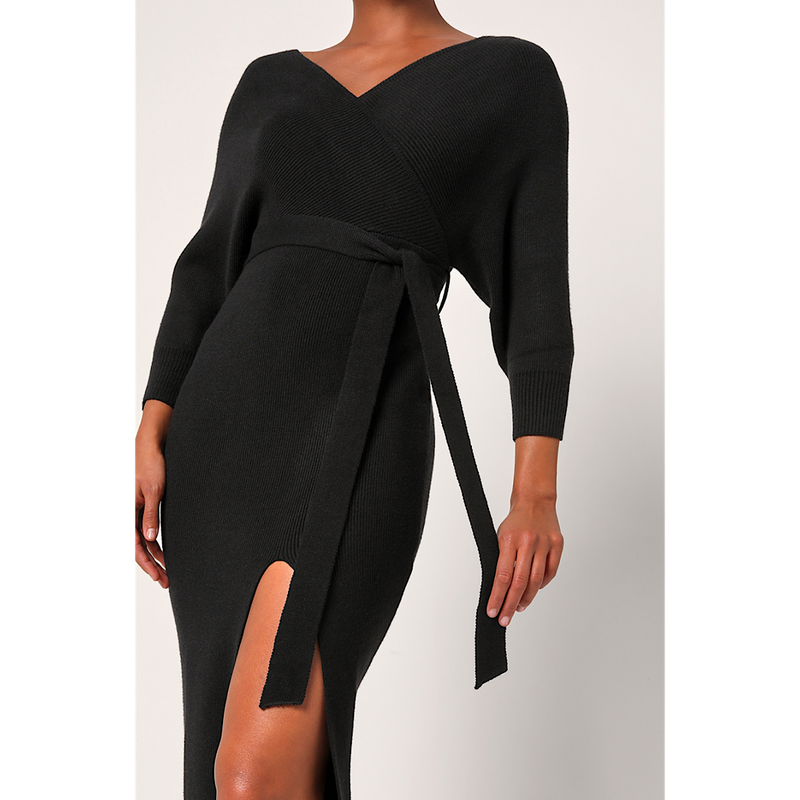 LULUS FALL INTO FASHION MIDI SWEATER DRESS