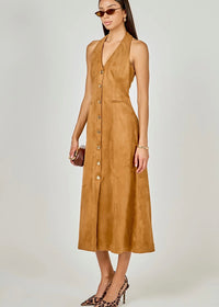 LOOK MY WAY SUEDE MIDI DRESS