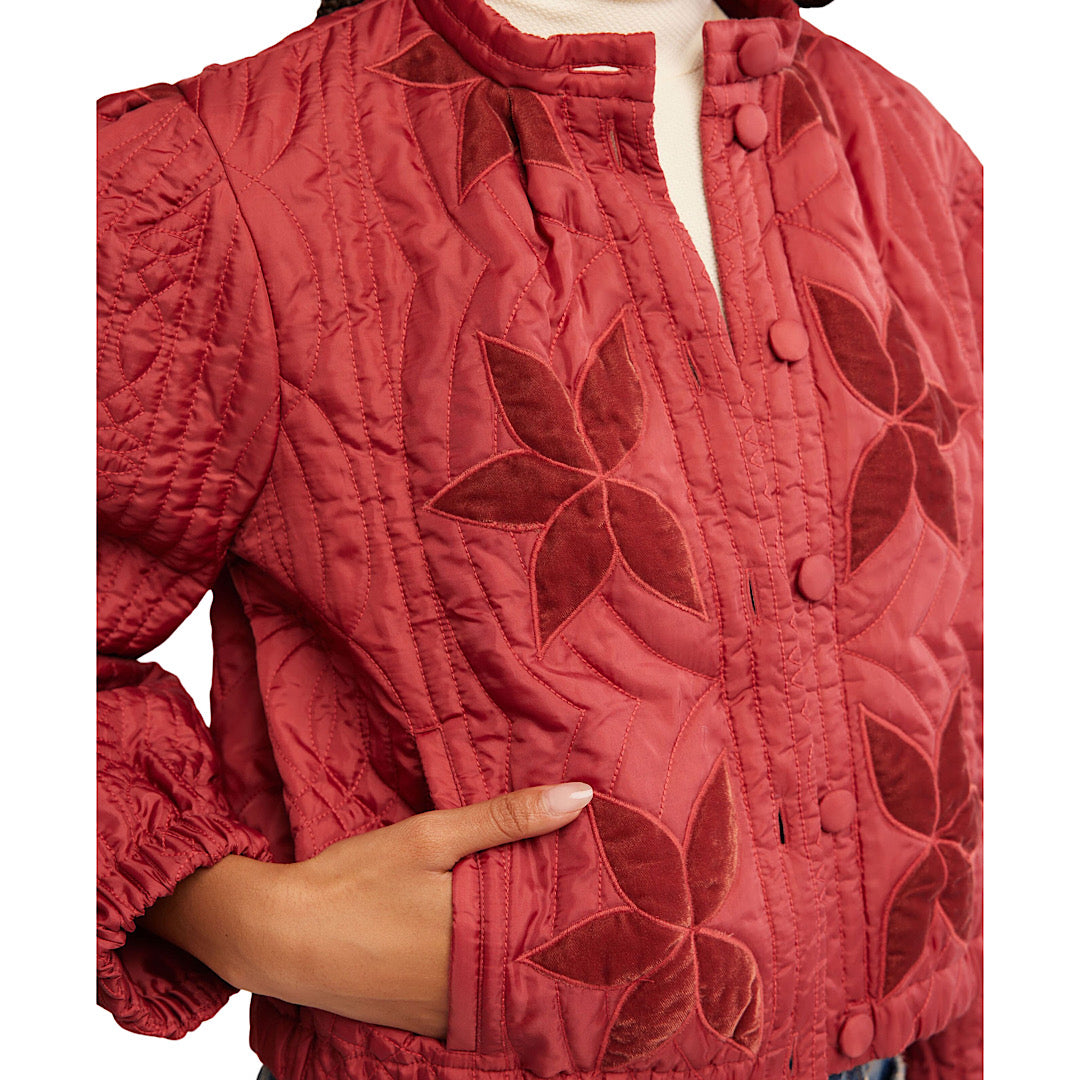 FREE PEOPLE QUINN QUILTED JACKET - MARSALA