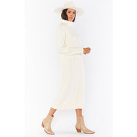 SHOW ME YOUR MUMU MONTREAL MIDI DRESS - CREAM CABLE KNIT