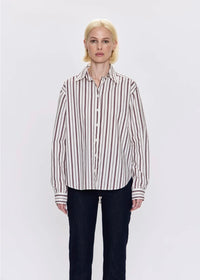 PISTOLA FINLAY OVERSIZED BUTTON DOWN - CLARET STRIPE