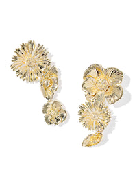 KENDRA SCOTT CAILEY FLOWER GOLD STATEMENT EARRINGS
