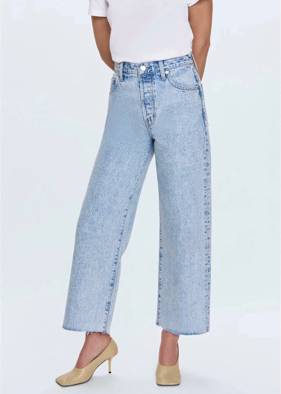 PISTOLA TATE HIGH RISE BOWED WIDE LEG JEAN - MODENA