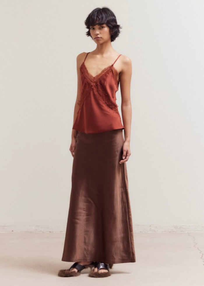 THE CHRISLEY SATIN MAXI SKIRT