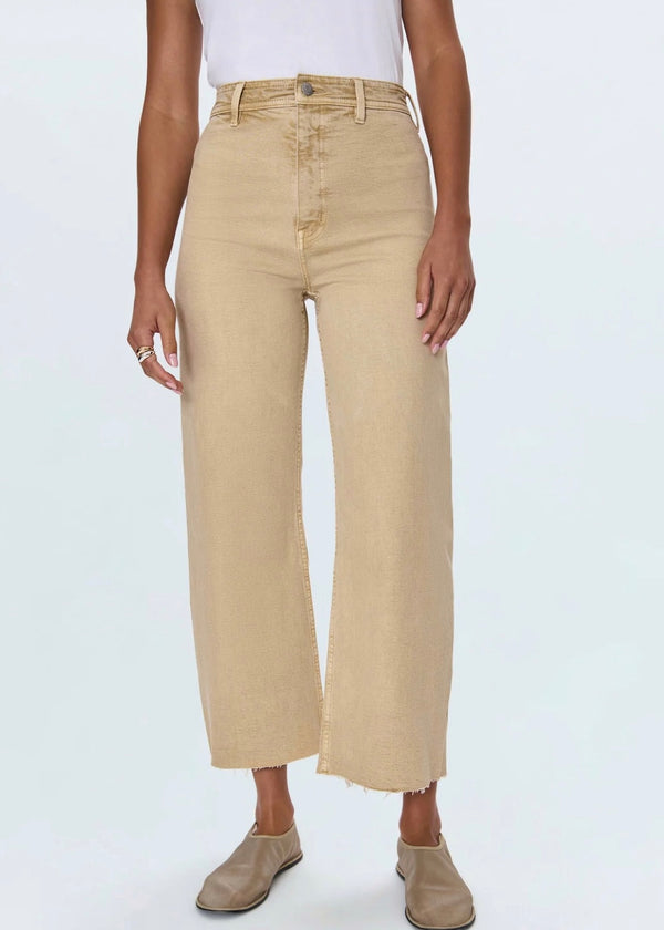 PISTOLA PENNY CROP HIGH RISE WIDE LEG JEAN - SAND DOLLAR