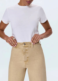 PISTOLA PENNY CROP HIGH RISE WIDE LEG JEAN - SAND DOLLAR