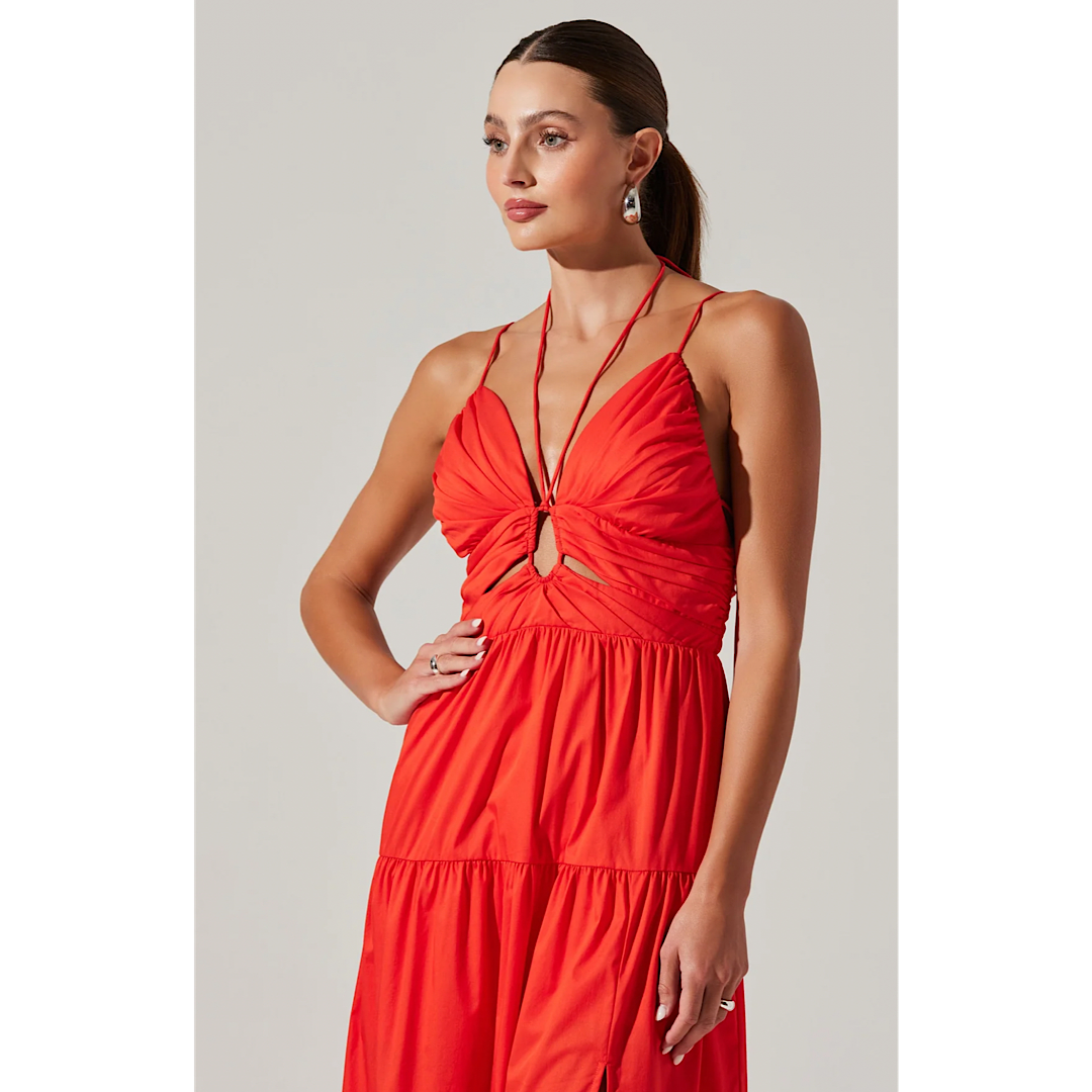 ASTR THE LABEL MINKA MAXI DRESS - BURNT ORANGE