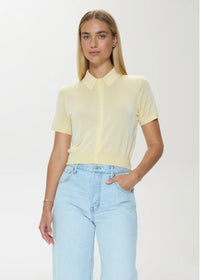 PISTOLA LUCCA SHORT SLEEVE POLO SWEATER - PALE YELLOW