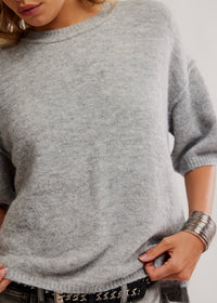 FREE PEOPLE MARGOT SWEATER TEE - HEATHER GREY