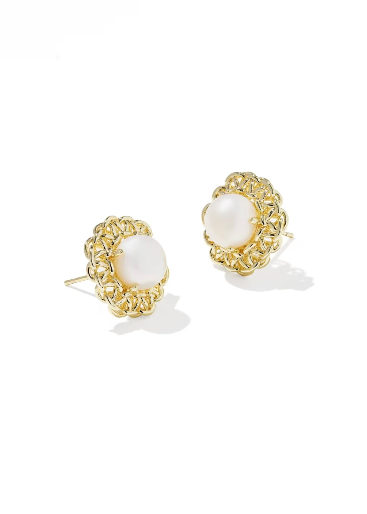 KENDRA SCOTT GABRIELLA PEARL STUD EARRINGS - GOLD