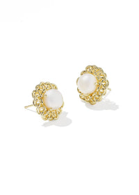 KENDRA SCOTT GABRIELLA PEARL STUD EARRINGS - GOLD