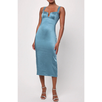 LULUS GEMMA SATIN MIDI DRESS