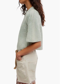 FREE PEOPLE AMY SWEATER TEE - CAMEO GREEN