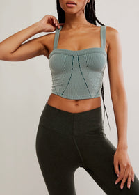 FREE PEOPLE MOVEMENT PERFECTLY PLATED CAMI - EVERGREEN COMBO