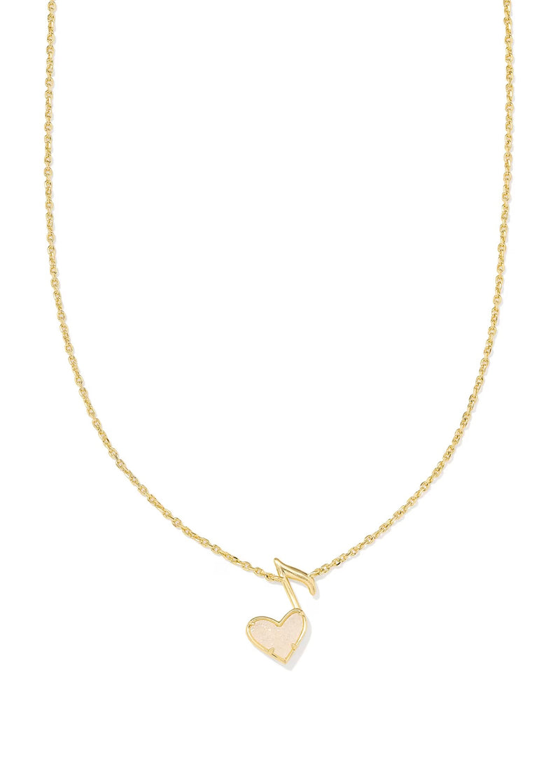 DOLLY PARTON X KENDRA SCOTT ARI HEART MUSIC NOTE SHORT PENDANT NECKLACE