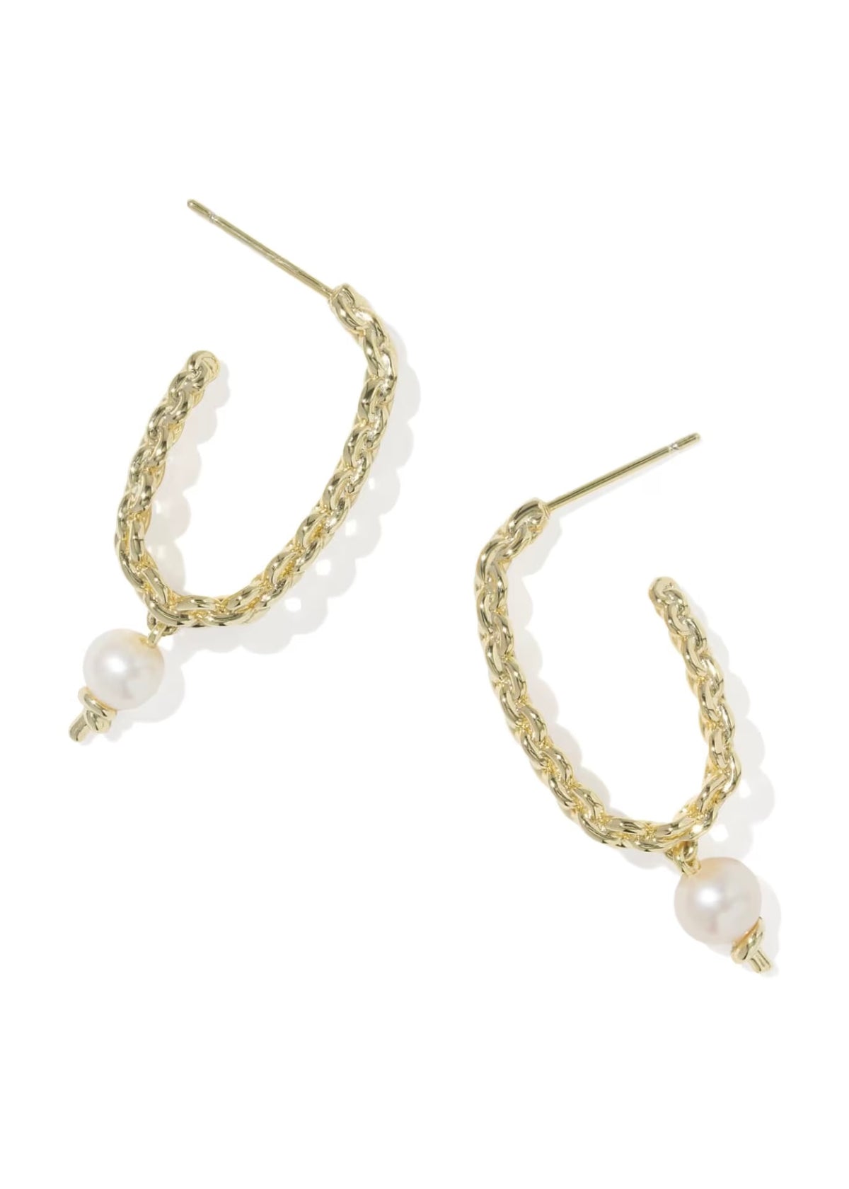 KENDRA SCOTT GABRIELLA PEARL HOOP EARRINGS - GOLD