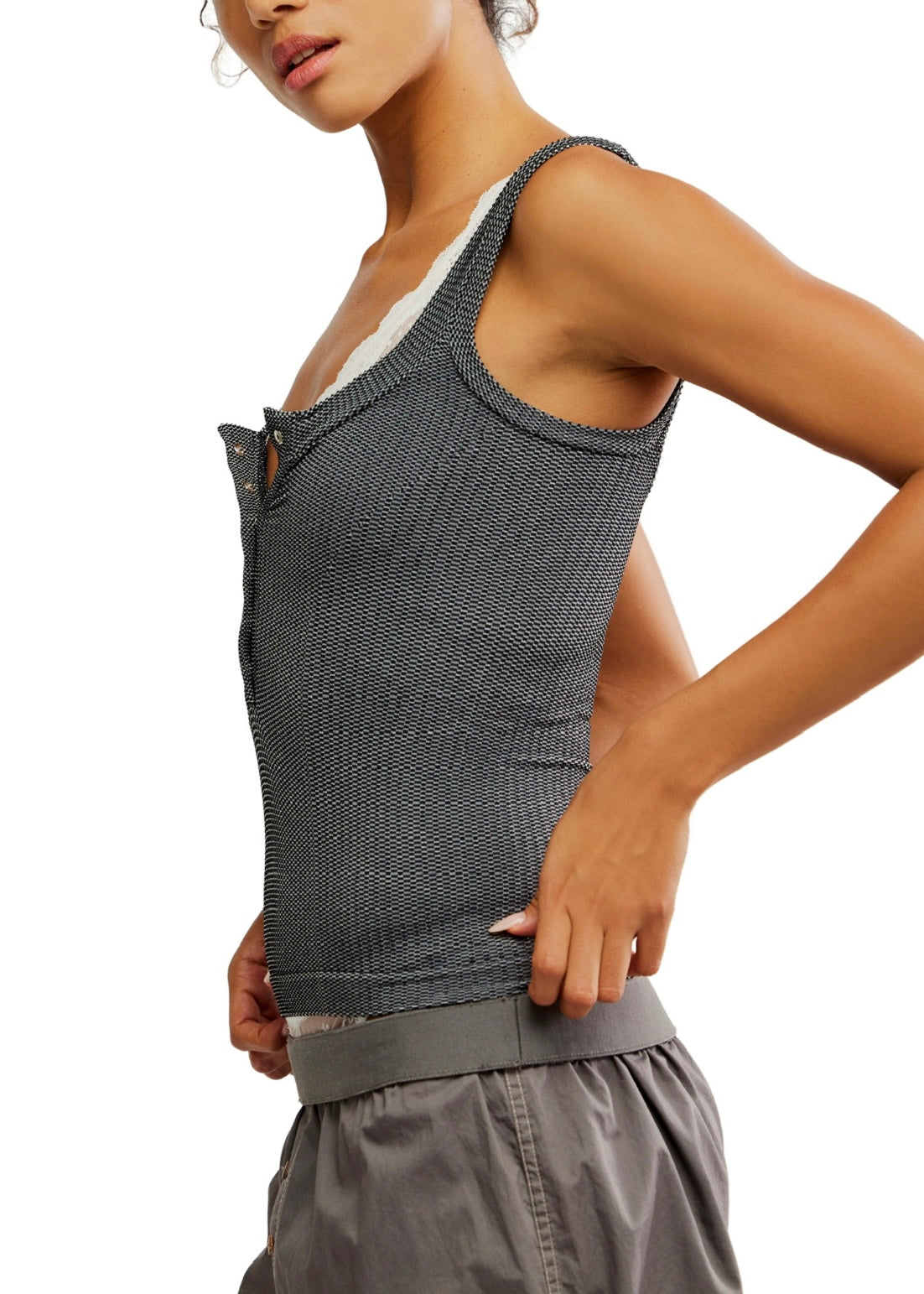 FREE PEOPLE CLEAN SLATE HENLEY - BLACK – Makie Black Boutique