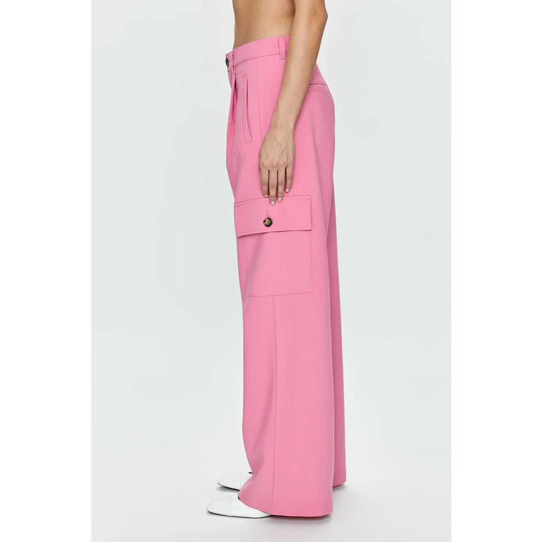 PISTOLA BRYNN HIGH RISE RELAXED CARGO TROUSERS - PINK COSMOS