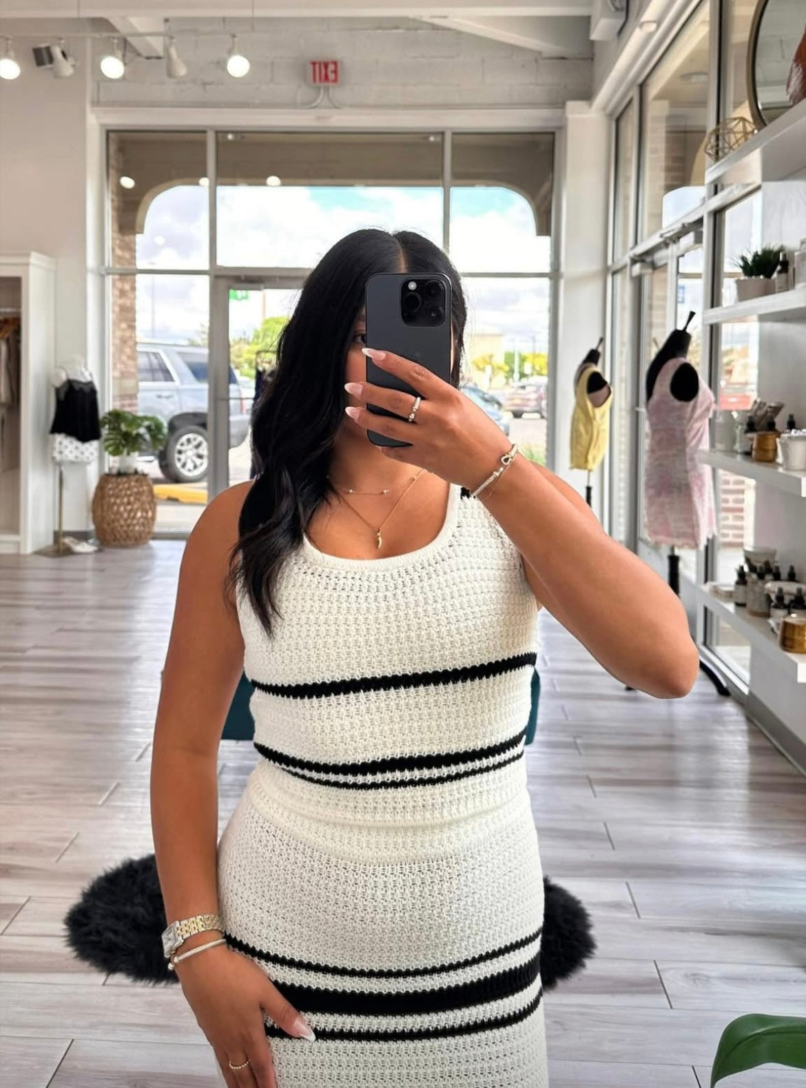 THE STACY STRIPED SWEATER TANK