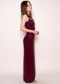THE BRIANNA RHINESTONE MESH MAXI DRESS