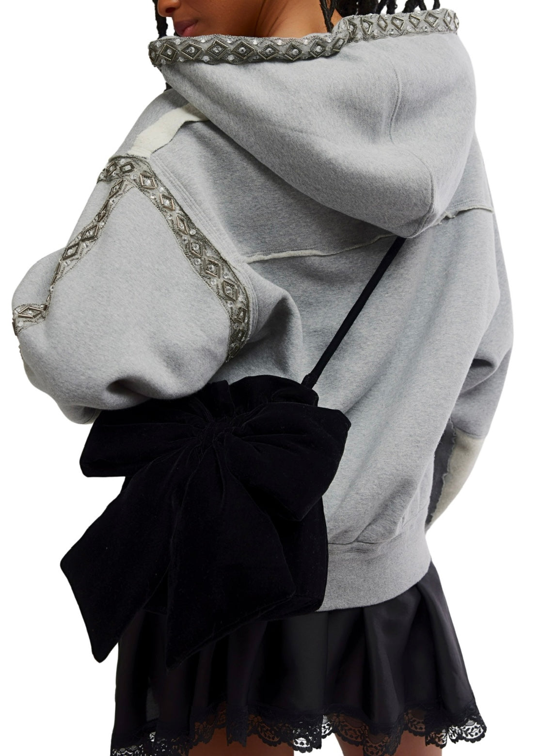 FREE PEOPLE BELLE VELVET BOW BAG