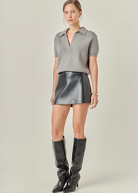 BIGGEST FAN FAUX LEATHER SKIRT