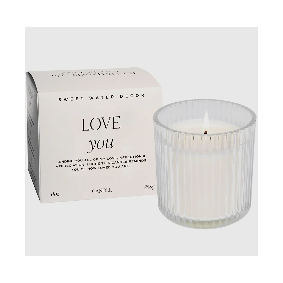 LOVE YOU FLUTED 11 OZ CANDLE