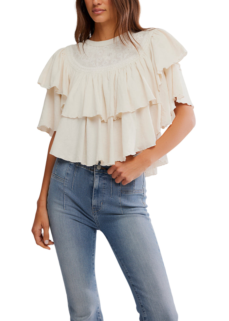 FREE PEOPLE ROSE PARTY TEE - SUGAR SWIZZLE