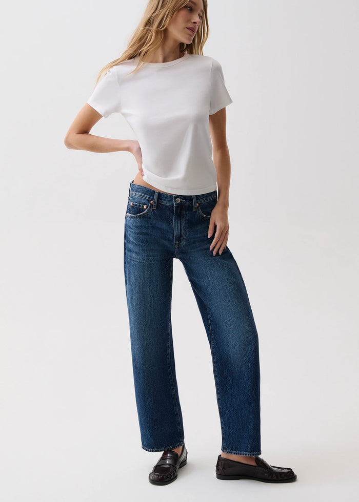 PISTOLA LEXI MID RISE BOWED STRAIGHT JEAN - MOONWAVE