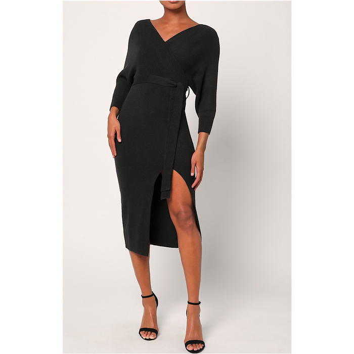 LULUS FALL INTO FASHION MIDI SWEATER DRESS