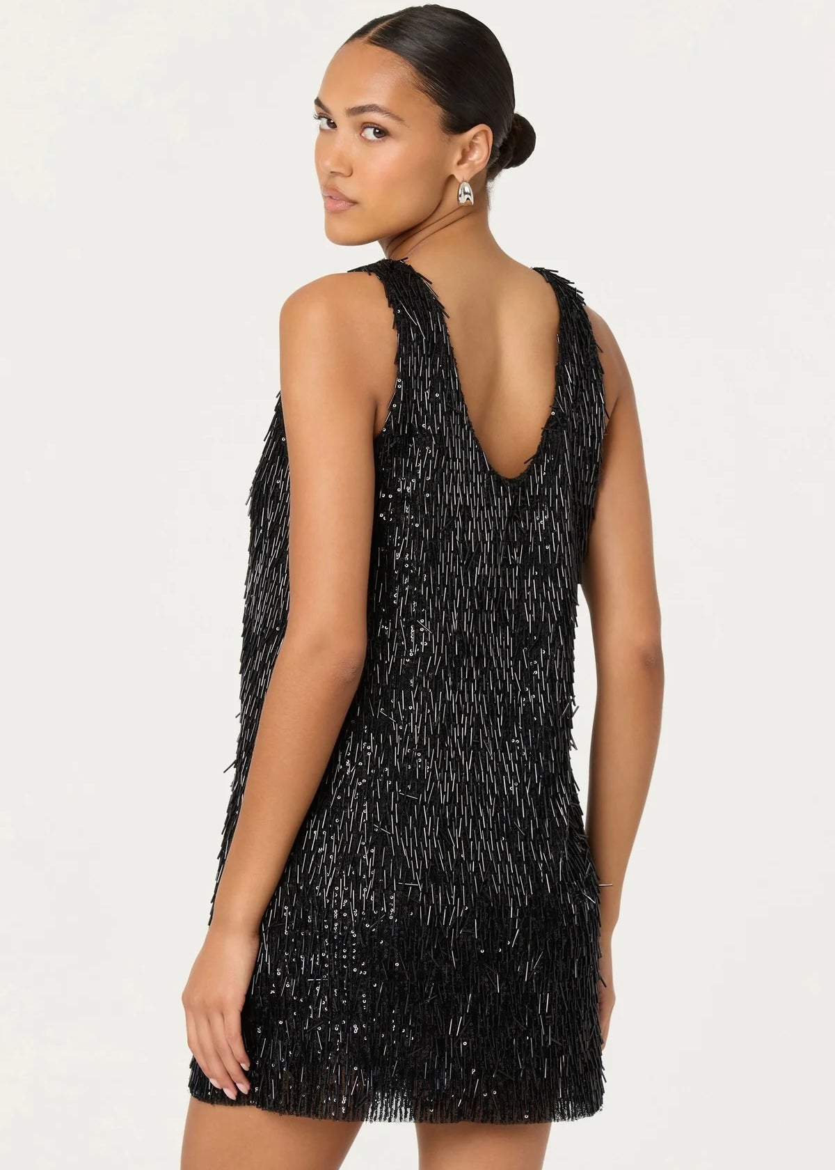 ASTR THE LABEL EMANI SEQUIN MINI DRESS - BLACK