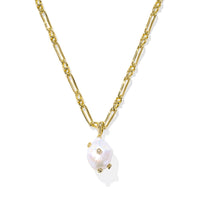 KENDRA SCOTT MELODY SMALL LONG PENDANT NECKLACE - GOLD FRESHWATER CULTURED PEARL