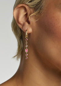 KENDRA SCOTT MINI ELISA ABBIE CONVERTIBLE HUGGIE EARRINGS - PINK MIX