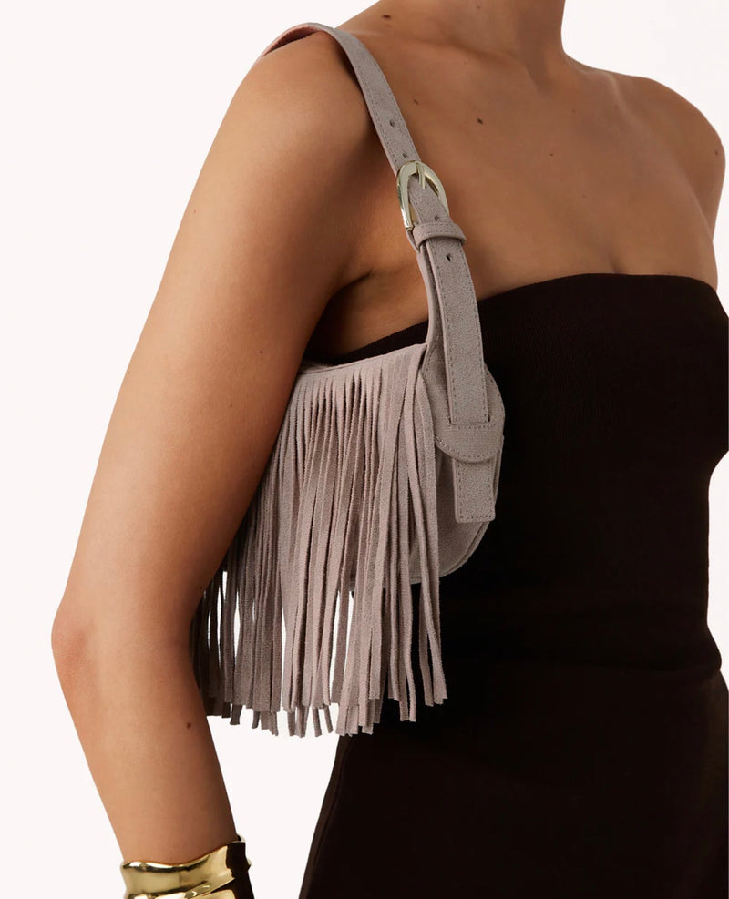 BILLINI QUINN SHOULDER BAG - LIGHT BEIGE SUEDE