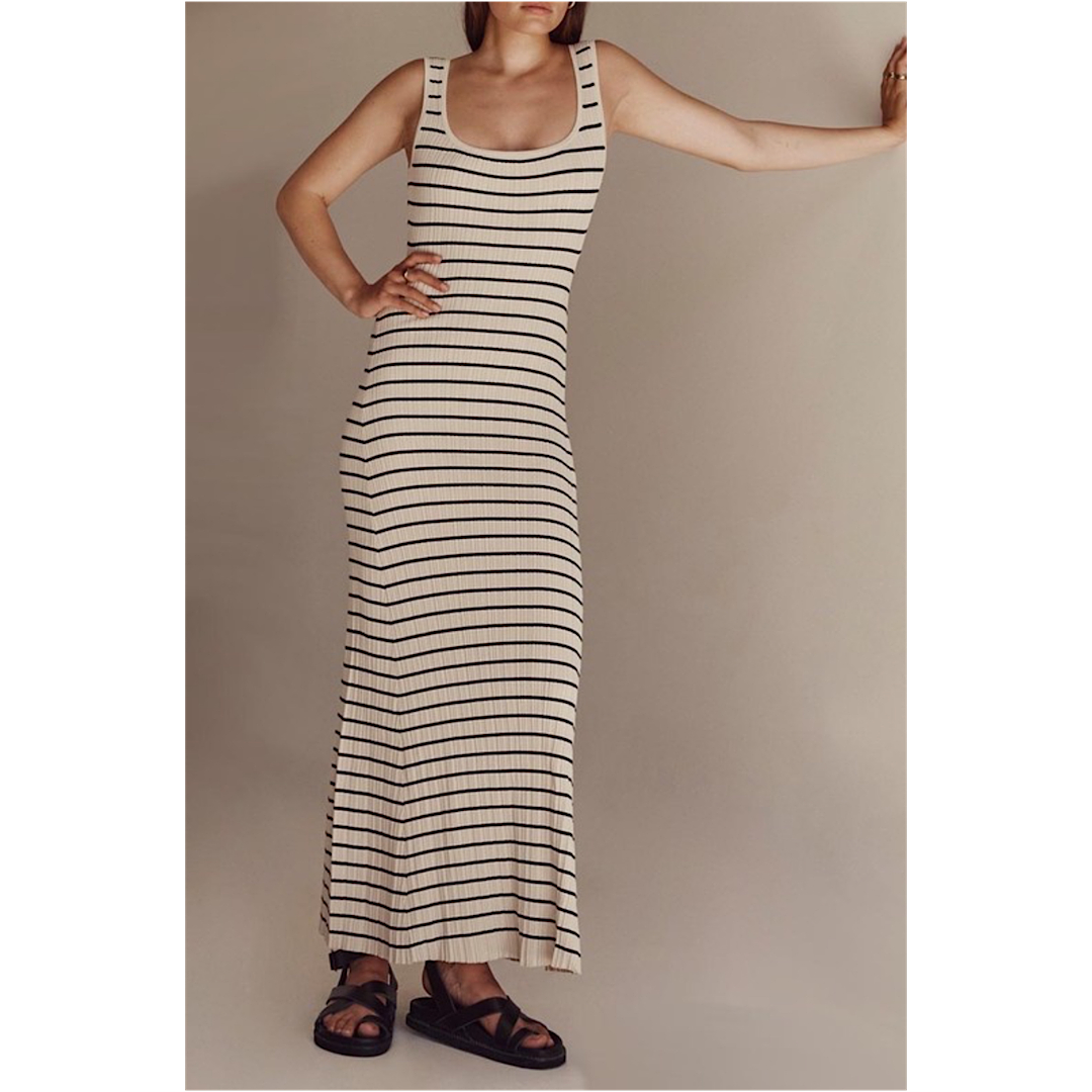 MIND OVER MATTER STRIPED MAXI DRESS