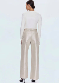 PISTOLA TATE HIGH RISE BOWED WIDE LEG JEAN - CHAMPAGNE LUSTER